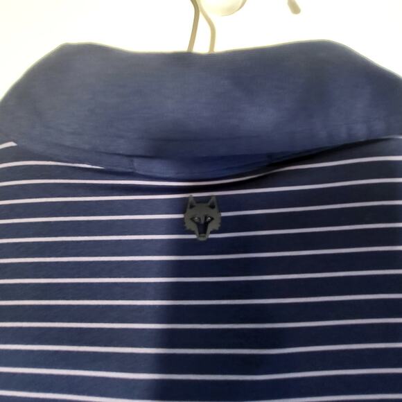 Men's Greyson Polo Golf Shirt Baltusrol Club Embroidered XLarge Blue Striped - Picture 7 of 7